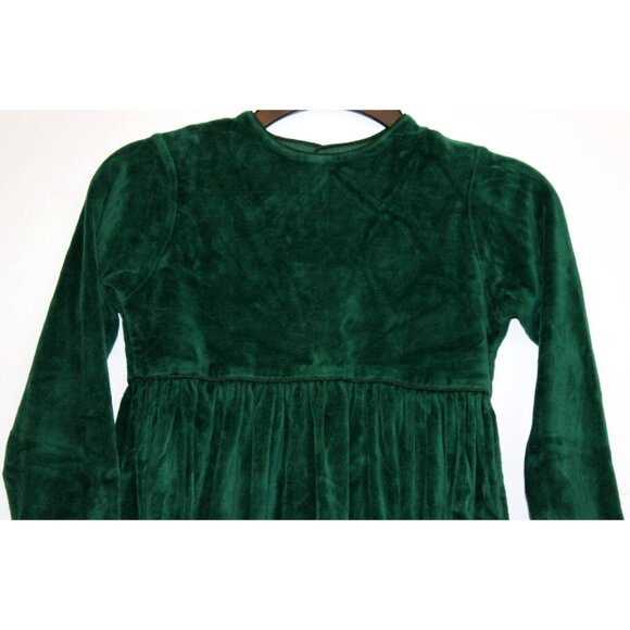 Kelly's Kids Green Velvet Dress sz 6X Lined Button SImple Formal Picture Holiday - Picture 2 of 6